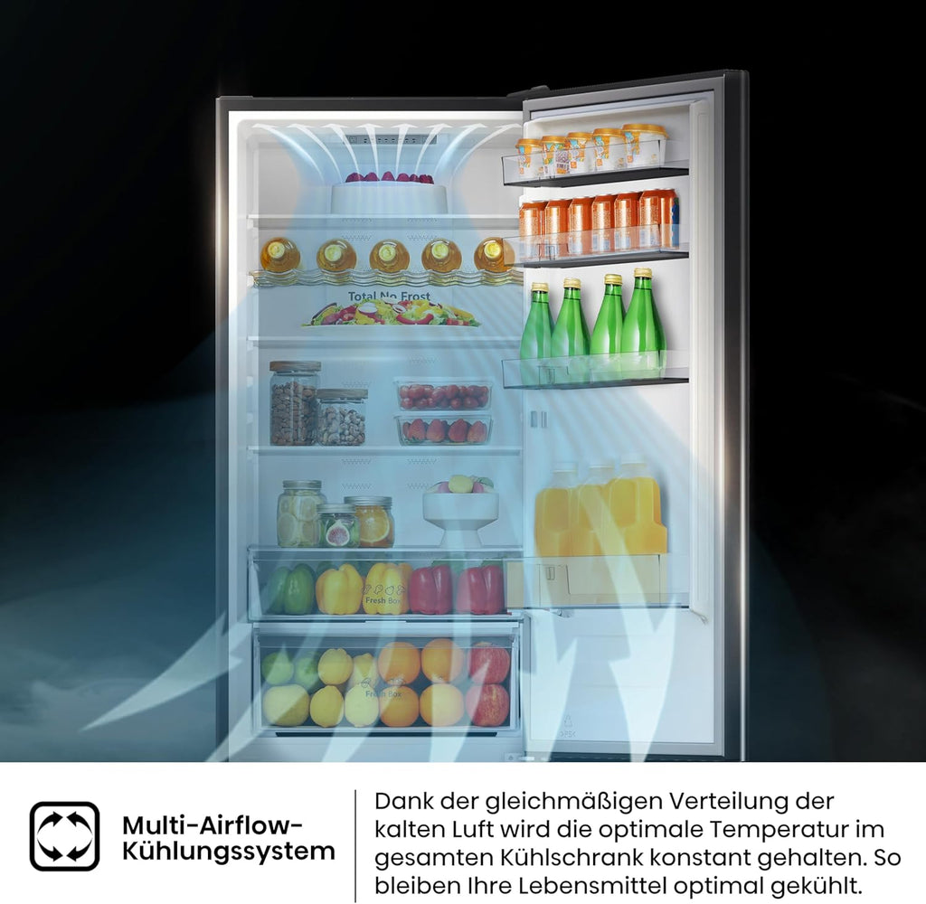 Hisense RB327N4ADD Frigorifero Combinato, Classe Energetica D, Total NoFrost, Porta Reversibile, Griglia Portabottiglie, Vano Frigo 171 Litri, Vano Congelatore 85 Litri, Look Acciaio Inox
