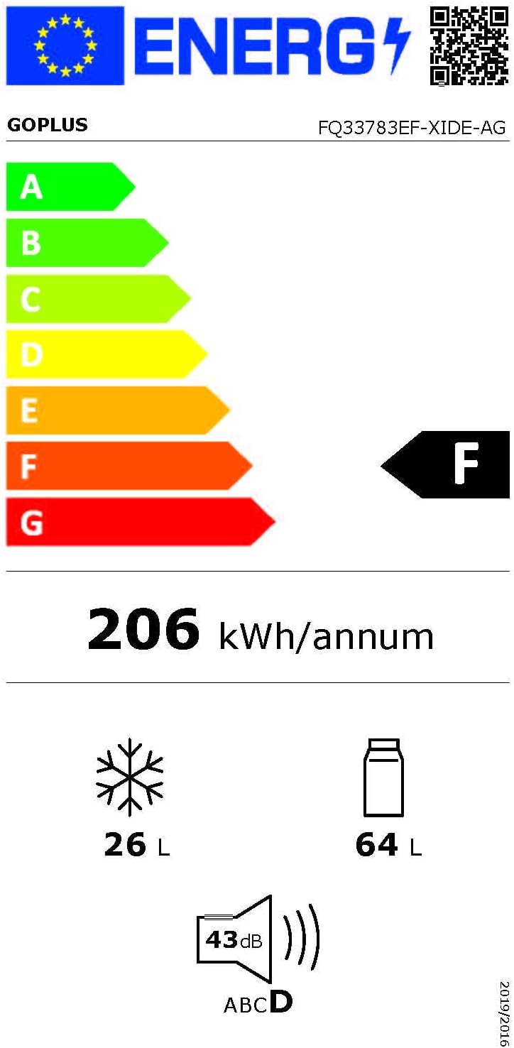 GOPLUS Frigorifero con congelatore - Combinazione frigo-congelatore / Capacità totale 90L, vano congelatore 27L / Termostato regolabile / Illuminazione interna a LED / Cerniera porta reversibile (Bianco)
