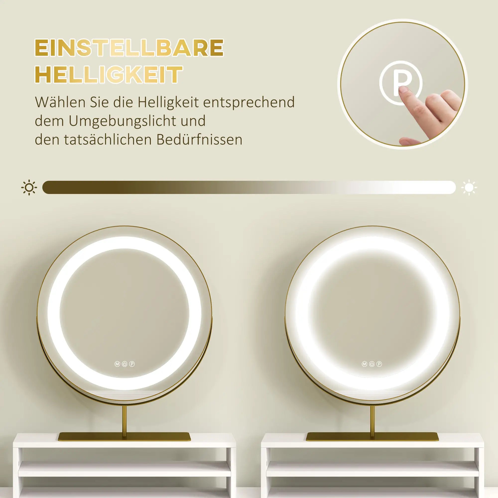 HOMCOM Toeletta con Luci LED e Specchio Girevole a 360° Bianco