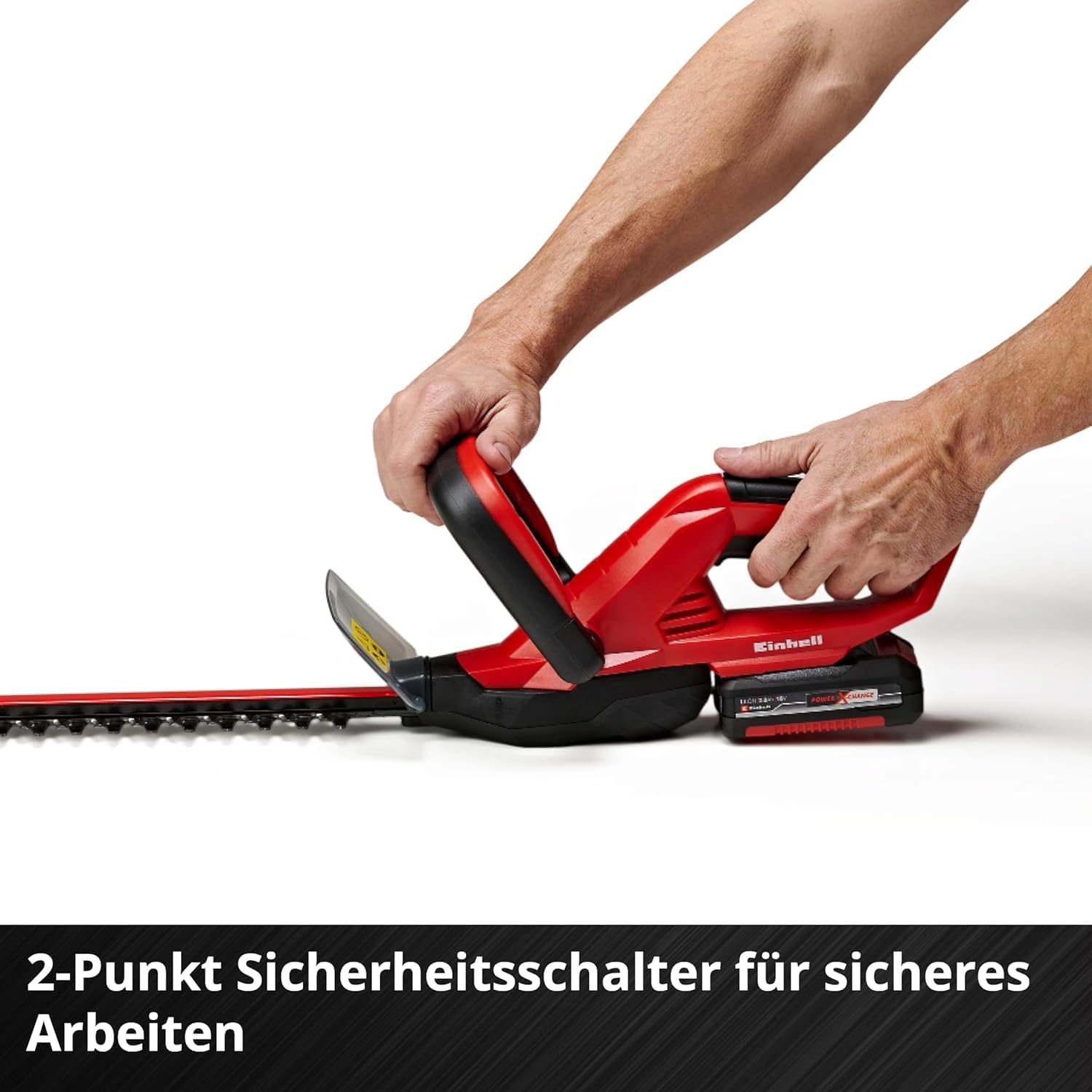 Einhell Akku-Heckenschere GC-CH 1846 Li-Solo Power X-Change (18 V, 46 cm Schnittlnge, 15 mm Zahnabstand, ergonomischer Griff, ohne Akku)