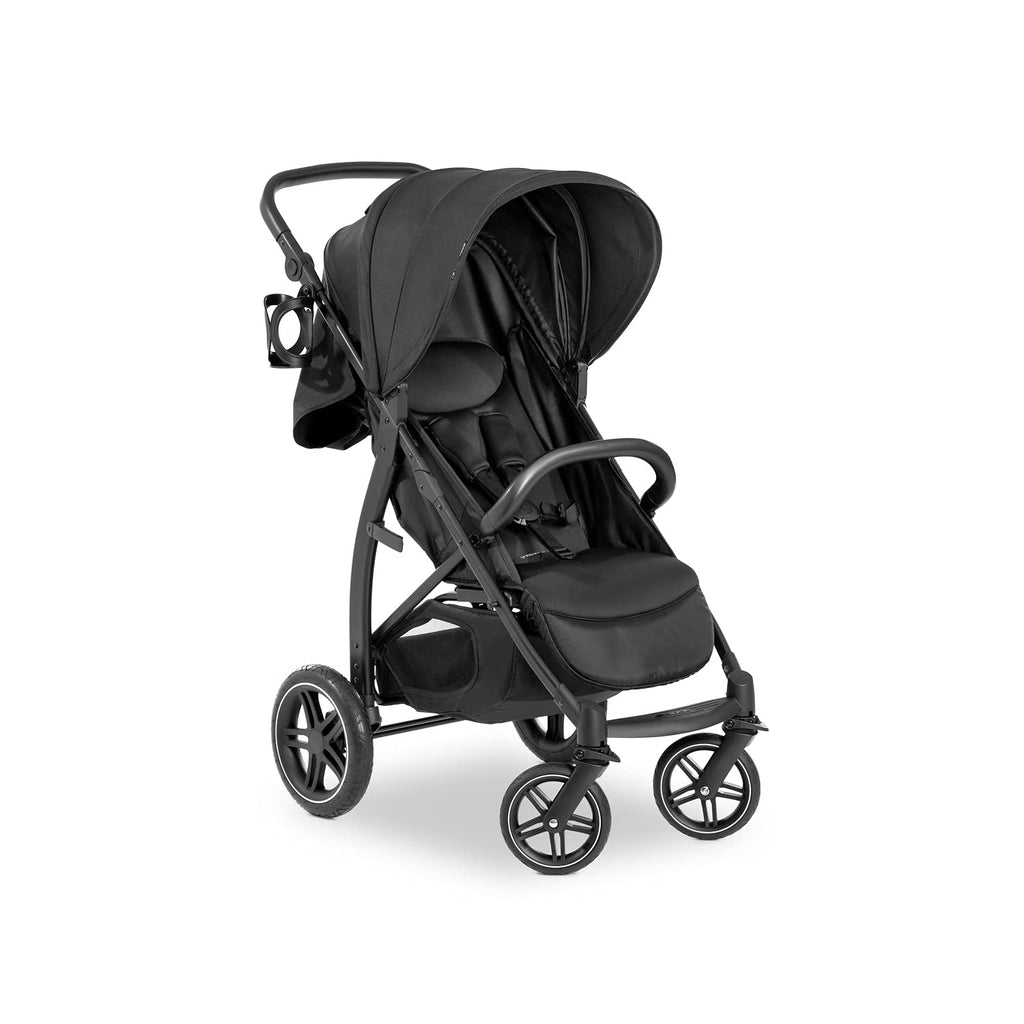 hauck Buggy Rapid 4D für Kinder ab Geburt bis 22 kg mit Liegefunktion, Gummireifen, Getränkehalter, UPF 50+, Klein Zusammenklappbar, XL Korb bis 3 kg (Black)