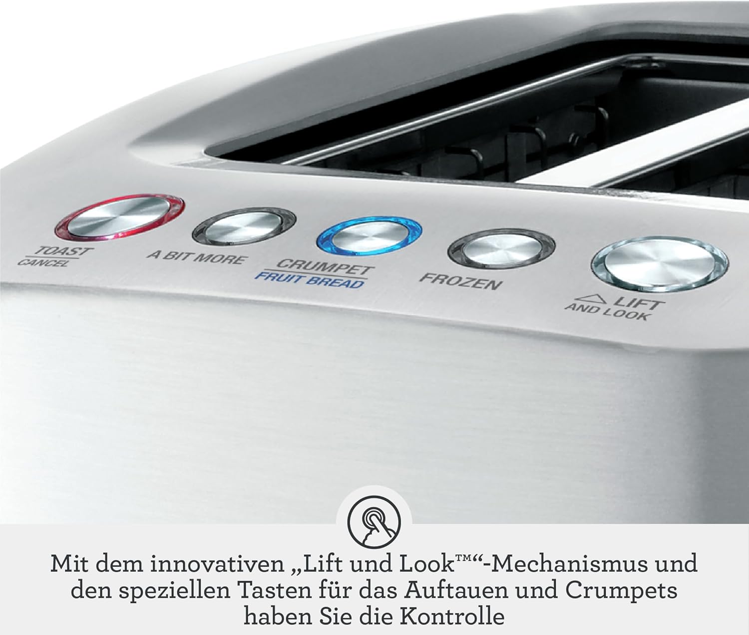 Sage - The Smart Toast - 2-Scheiben - Toaster mit Extra-Breiten Schlitzen - 5 Einstellungen, Schnelle Reinigung, Absenken auf Knopfdruck - Bräunungsgradkontrolle, Liftfunktion - Gebürstetes Aluminium