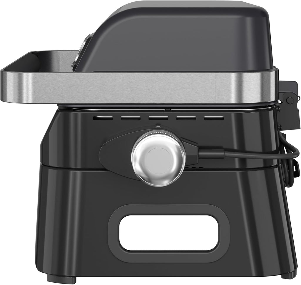 Campingaz Grill Attitude2go, grill a gas ed elettrico, grill da tavolo, grill portatile da balcone/campeggio, con coperchio, termometro e griglia in ghisa, funzionamento a gas o elettrico