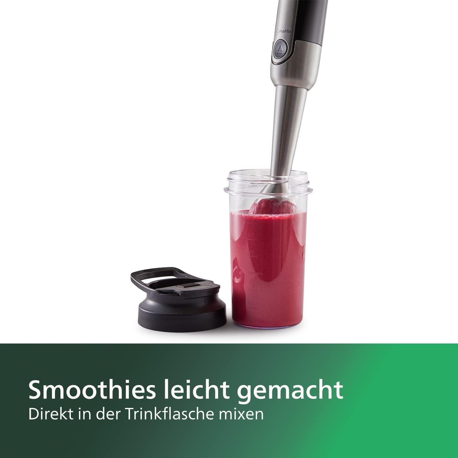 Philips Stabmixer – 800W, mit Spritzschutz, ProMix und SpeedTouch, wei (HR2650/90)