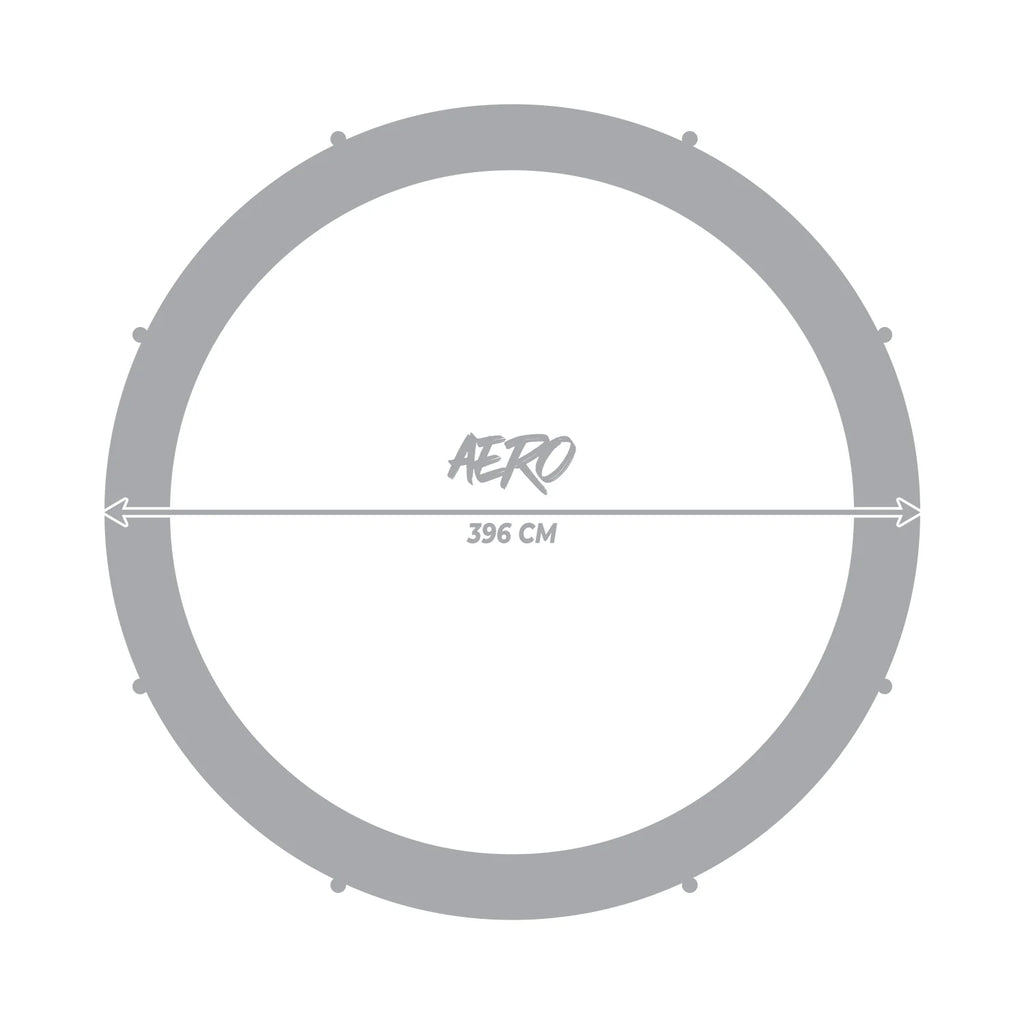 Trampolino React Aero 3,96 m con rete di sicurezza