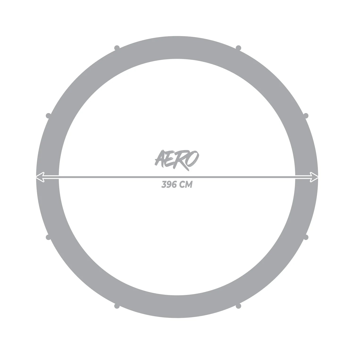 Trampolino React Aero 3,96 m con rete di sicurezza