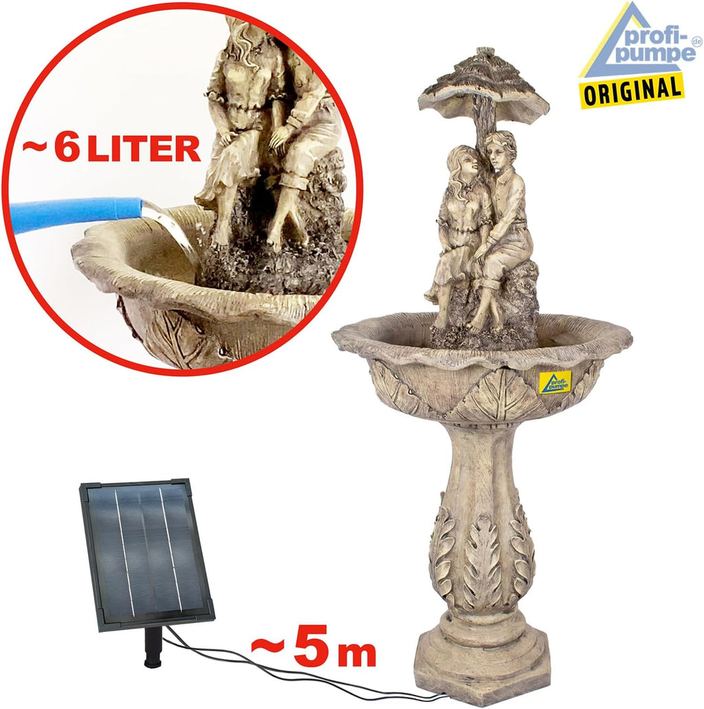 Fontana Solare da Giardino, Fontana a Cascata Classica per Giardino, Luci da Giardino, Pompa per Laghetto per Terrazza, Balcone, Modello Migliorato con Funzione di Avvio Istantaneo della Pompa