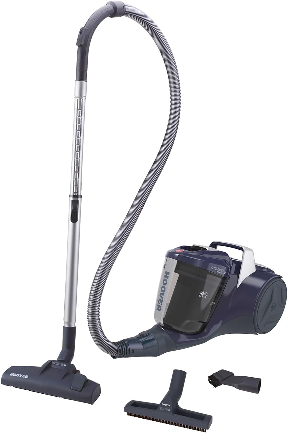 Hoover Aspirapolvere per Peli di Animali Domestici BREEZE PET con Bocchetta per Animali Domestici I Aspirapolvere senza sacco per peli di cane e gatto I Con asta regolabile, filtro EPA, cavo da 5 m con avvolgimento automatico e impugnatura