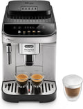 De'Longhi Magnifica Evo ECAM 292.33.SB Macchina da caffè automatica con lancia vapore, 5 pulsanti diretti per espresso, caffè e specialità di caffè, pannello di controllo intuitivo, funzione 2 tazze, argento/nero