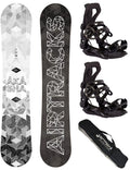 Herren Snowboardset Akasha Hybrid Rocker Wide + Snowboard Bindung Master Pro + SB Bag