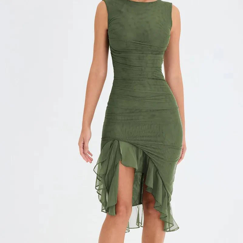 Midikleid mit Rüschen