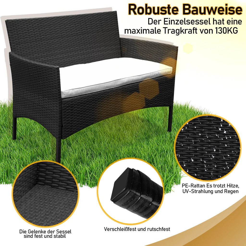 Sonnewelt Salotto da giardino in polyrattan