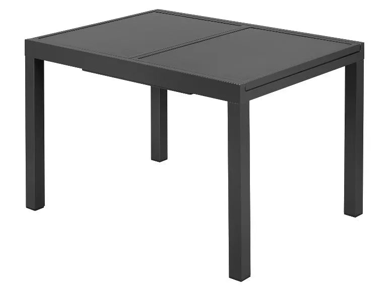 Set in alluminio »Houston«, 9 pezzi - Tavolo allungabile e 8 sedie schienale alto, grigio