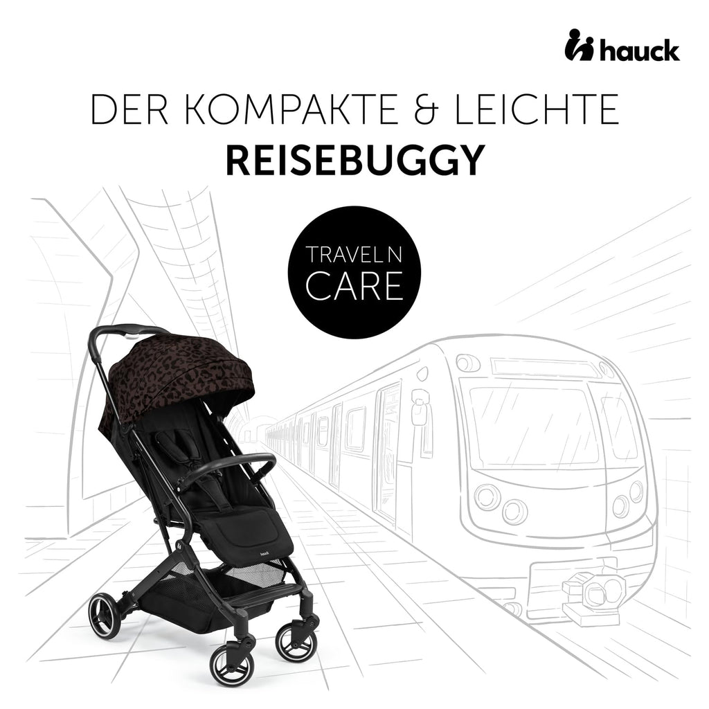 hauck Passeggino leggero Travel N Care per bambini dalla nascita fino a 22 kg con funzione reclinabile, ultraleggero - 6,9 kg, chiudibile con una mano, UPF 50+, ruote in EVA, cestino fino a 3 kg (Dark Olive)