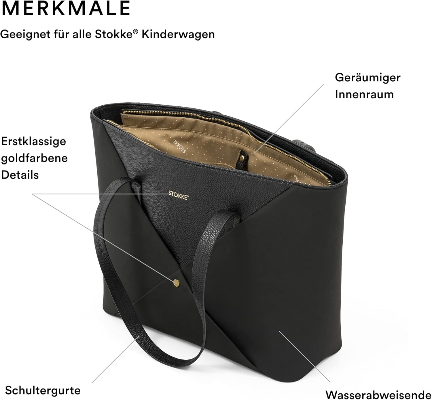 Stokke Xplory X Wickeltasche – Trageoption als Schultertasche oder Rucksack – Inklusive faltbarer Wickelunterlage & Beuteltasche – UPF 50+, wasserabweisend, leicht zu reinigen