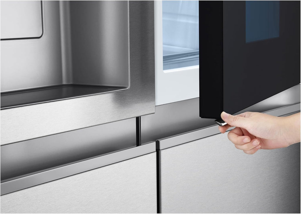 LG GSGV81PYLL Frigorifero Side by Side, Classe E, 635 L, Instaview, Frigorifero con congelatore, Dispenser ghiaccio, ghiaccio tritato, acqua, Total NoFrost, Smart Inverter Compressor, Wi-Fi