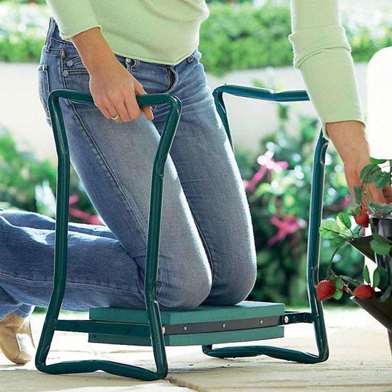 GardenEase - Ginocchiere da giardinaggio e sgabello con borsa portautensili