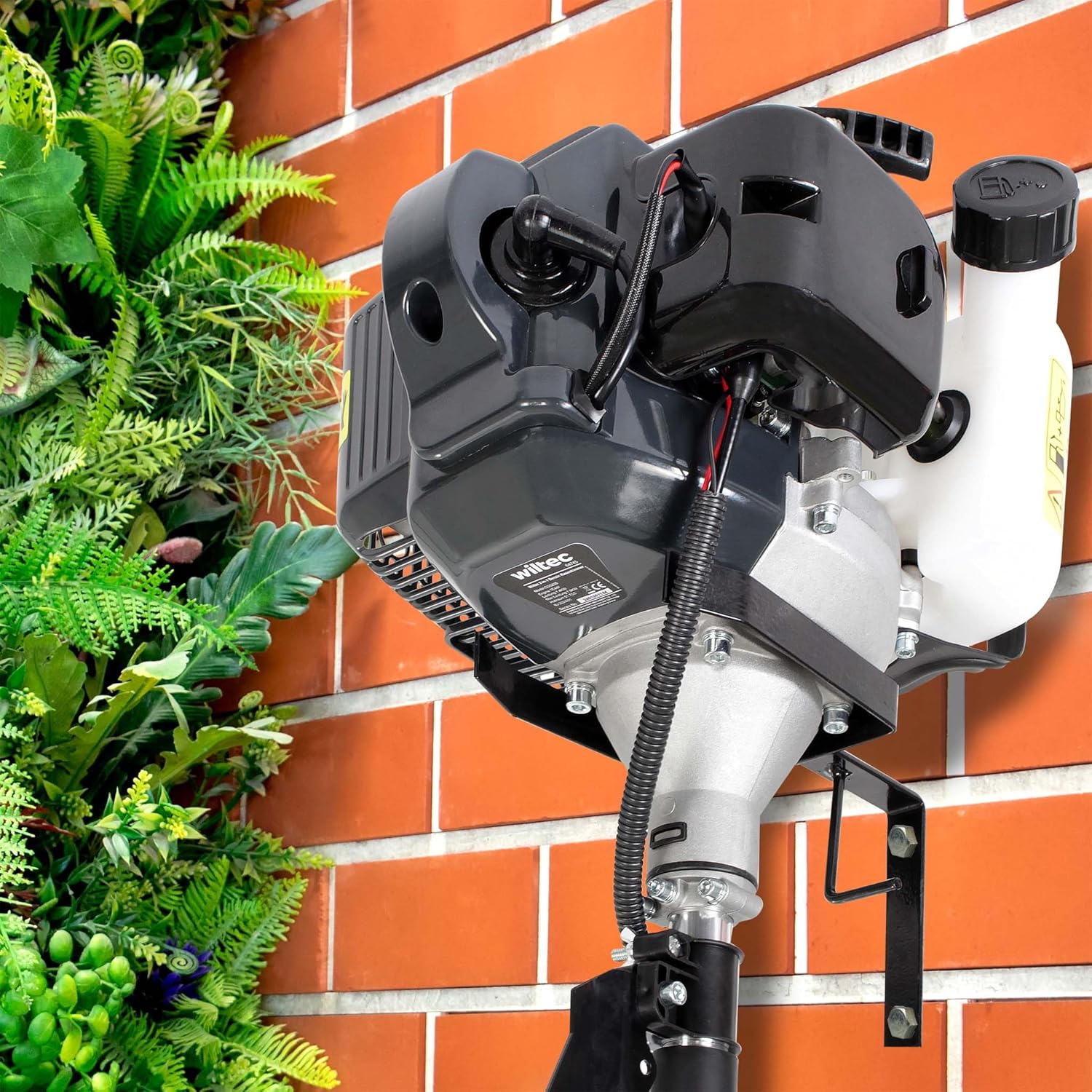 Wiltec 2in1 Benzin Rasentrimmer 1,76PS 1,3kW, Rasenschneider mit Motorsense und Freischneider, Rasenkantenschneider mit 225 mm Schnittlänge