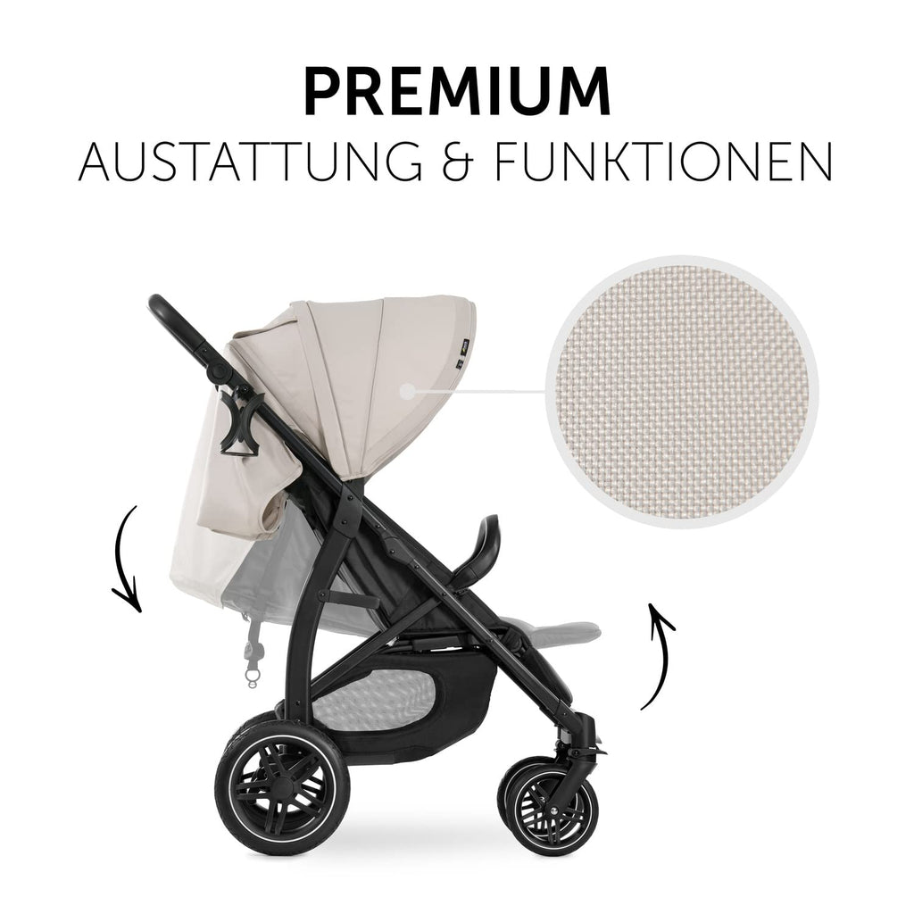 hauck Buggy Rapid 4D per bambini dalla nascita fino a 22 kg con funzione reclinabile, pneumatici in gomma, portabevande, UPF 50+, compatto, cestino XL fino a 3 kg (Jungle Green)