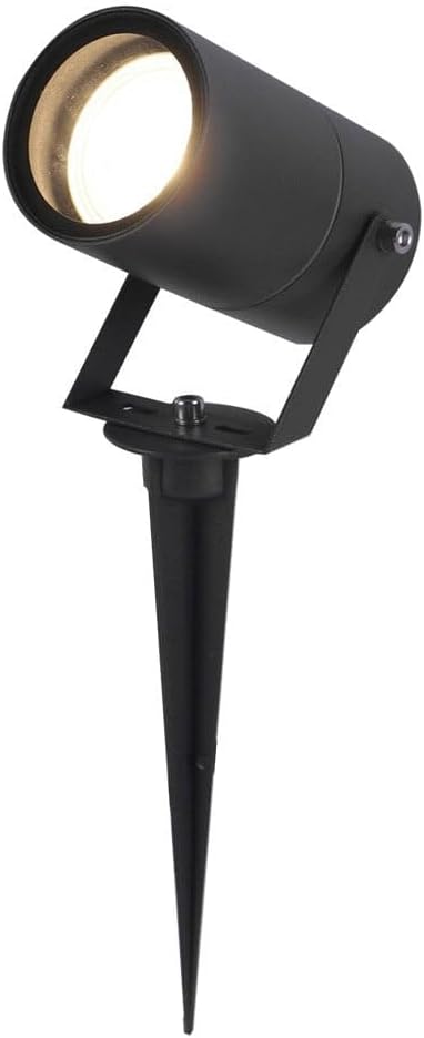 HOFTRONIC - 9er Spikey LED Strahler mit Erdspieß 5 Watt 400lm 2700K Schwarz IP65 wasserdicht Außenlampe für die Beleuchtung von Garten, Terrasse, Pflanzen, Wegen, Teich Außen-Strahler Gartenstrahler