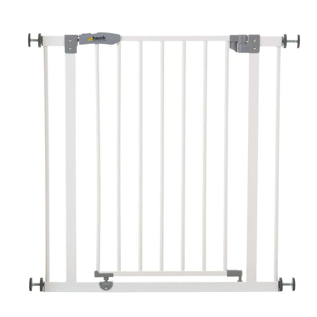 Hauck Cancelletto di Sicurezza / Cancelletto per Porte Open N Stop, per Larghezze 75 - 80 cm, Senza Forare, Apertura a una Mano, Apertura su Due Lati, Metallo, Bianco