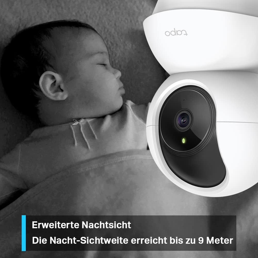 Tapo TP-Link C200P2 360° berwachungskamera für den Innenbereich, 1080P, Nachtsicht, Bewegungserkennung, Zwei-Wege-Audio, kompatibel mit Alexa&Google Assistant, für Babys/Haustiere, 2 stück C200