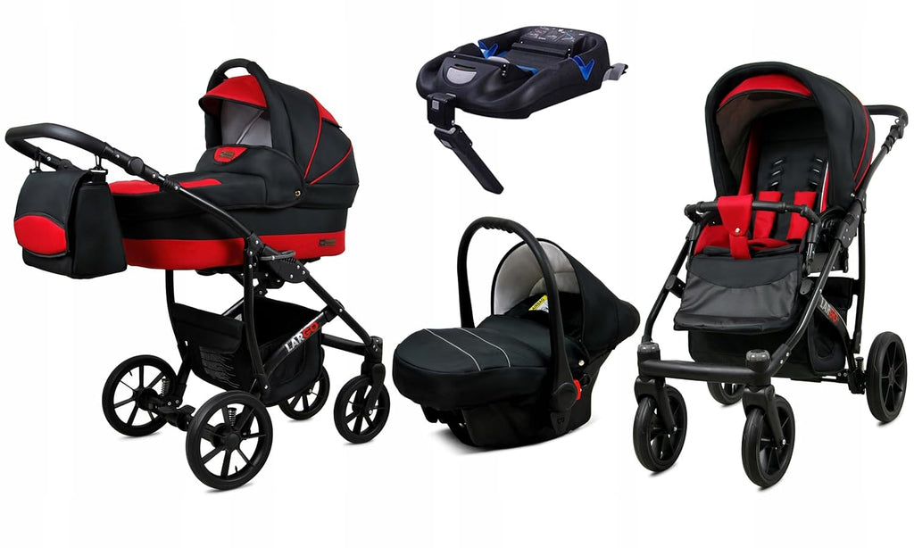 BabyLux Largo 2-in-1 Baby Kinderwagen Tief und Kinderwagen mit Zubehör Verstellbar und faltbar Aluminiumkonstruktion Wasserdicht Nicht abnehmbare Räder Brown Cream White Frame