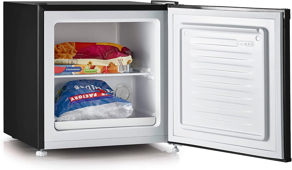 SEVERIN Mini Frigorifero/Congelatore Retrò (31 l), Congelatore piccolo, Minifrigo con controllo flessibile della temperatura, Frigo da tavolo, nero, GB 8880