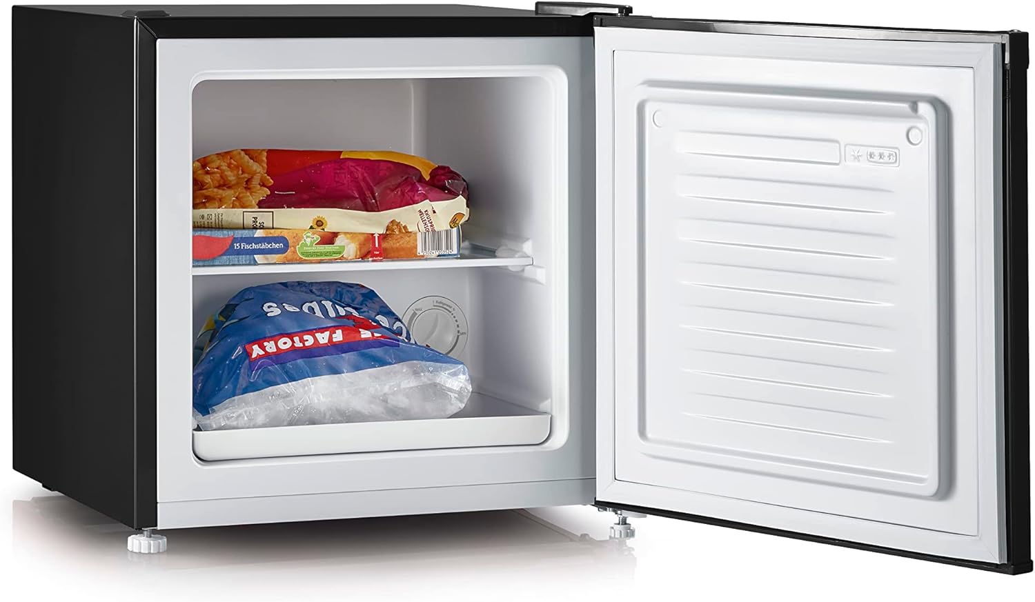 SEVERIN Mini Frigorifero/Congelatore Retrò (31 l), Congelatore piccolo, Minifrigo con controllo flessibile della temperatura, Frigo da tavolo, nero, GB 8880