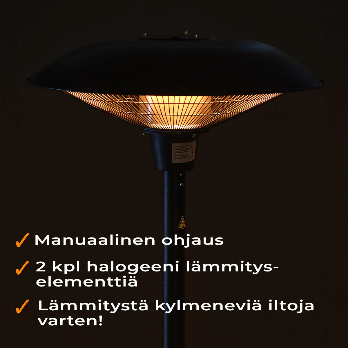 Fornorth Heizstrahler, stufa da terra premium 2000W, nera
