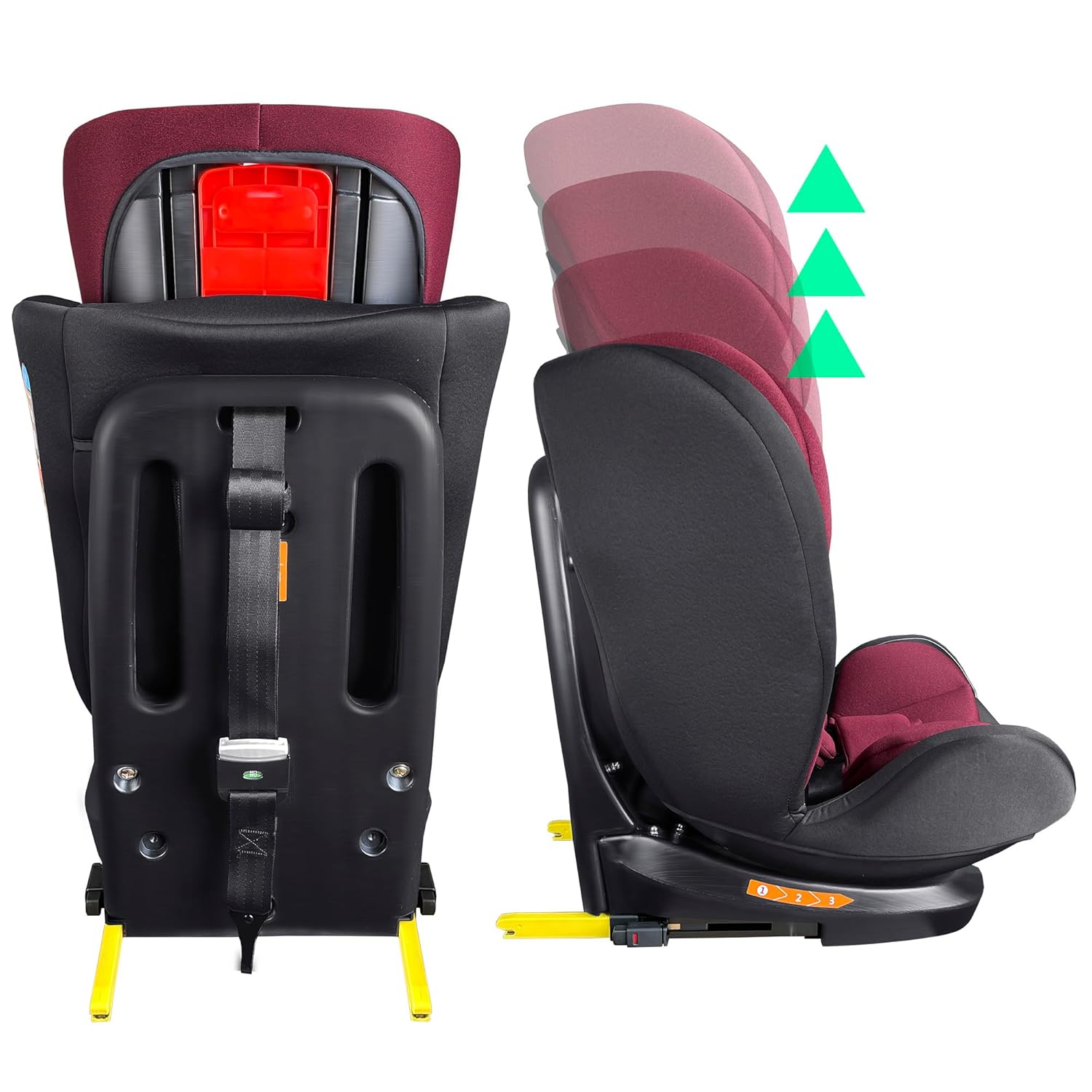 XOMAX XZ-16 Kindersitz drehbar 360° mit ISOFIX und Liegefunktion I mitwachsend I 0-36 kg, 0-12 Jahre, Gruppe 0/1/2/3 I 5-Punkt-Gurt und 3-Punkt-Gurt I Bezug abnehmbar, waschbar I ECE i-Size 129R