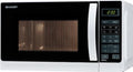 Sharp Libera installazione, R642BKW Forno a microonde 2 in 1 con grill / 20 L / 800 W / Grill al quarzo da 1000 W / 8 programmi automatici / Timer / Blocco bambini / Modalità di risparmio energetico / Piatto girevole in vetro (25,5 cm) / nero