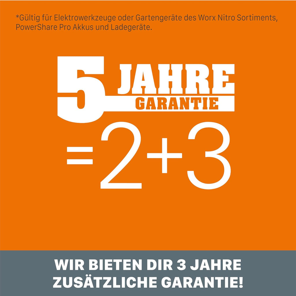 WORX NITRO 40V Profi Akku-Laubbläser WG585E.9 - starker bürstenloser Motor - 3 Geschwindigkeiten & 2 Modus - 266km/h Luftgeschwindigkeit - 1053m³/h Luftmenge - leicht & kompakt - ohne Akku & Ladegerät