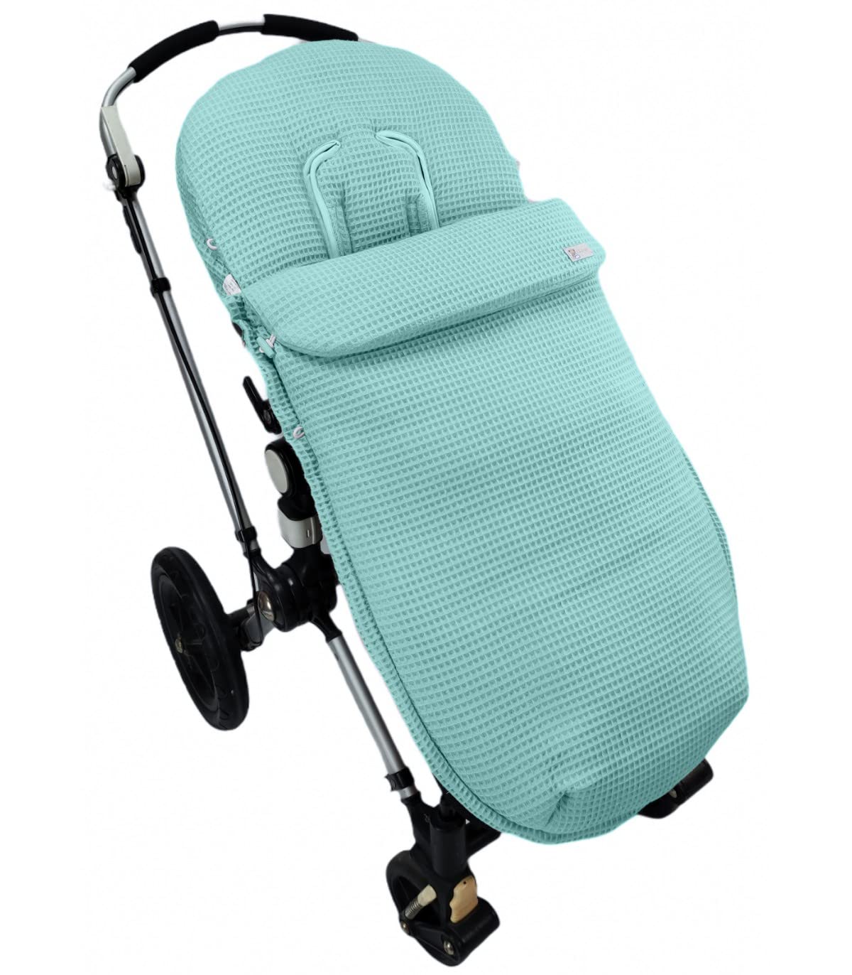Universal Fußsack für Kinderwagen oder Buggy – Waffle – Handmade – Nenel (Grau)