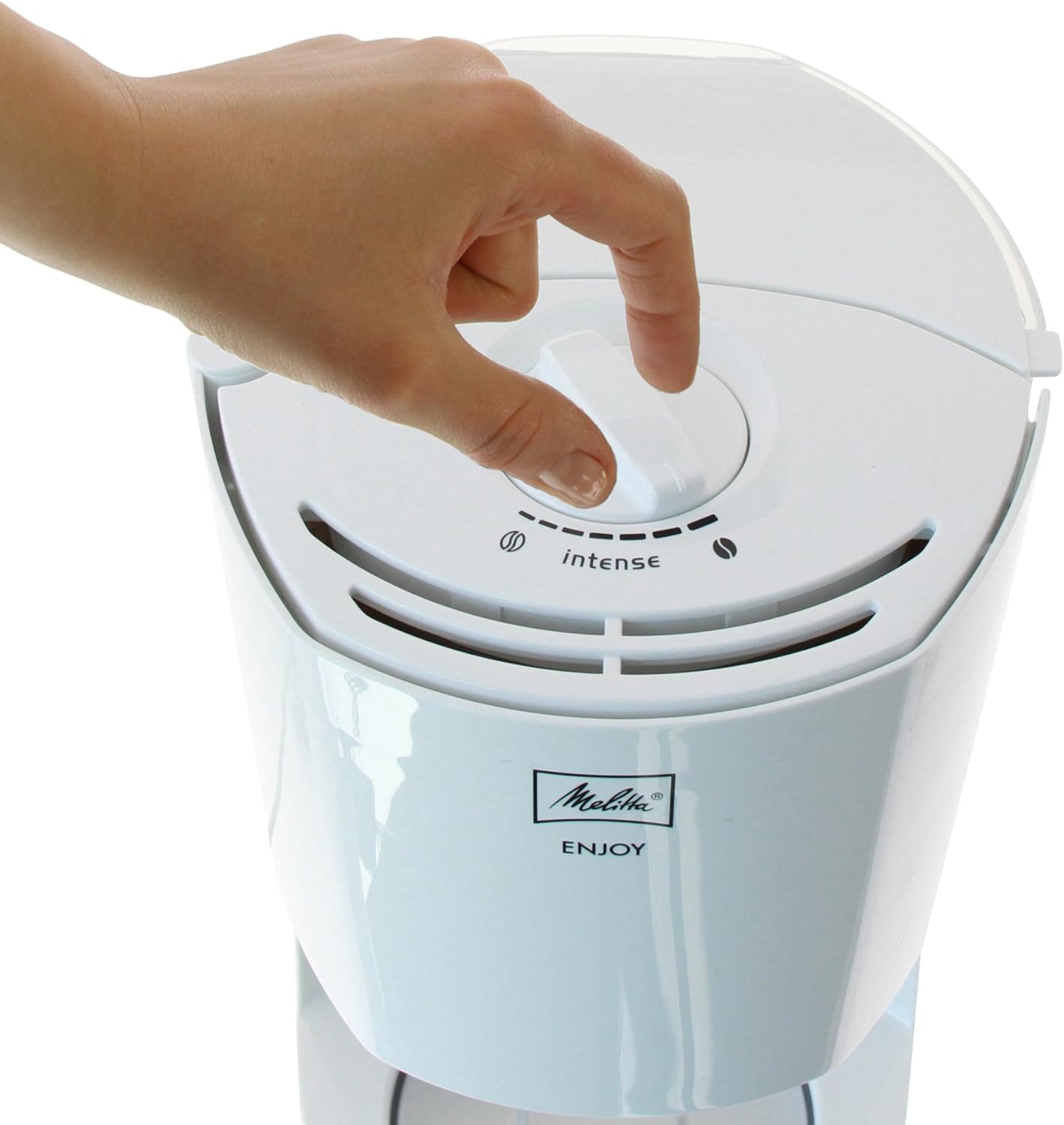Melitta Enjoy - Macchina da caffè con filtro - con caraffa termica - sistema antigoccia - 8 tazze - bianco (1017-05)