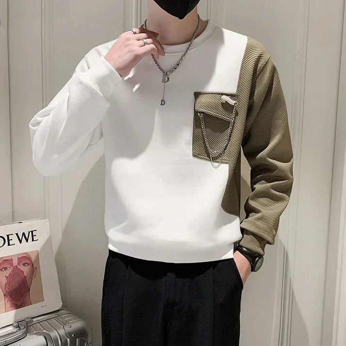 Zweifarbiger Pullover für Mnner