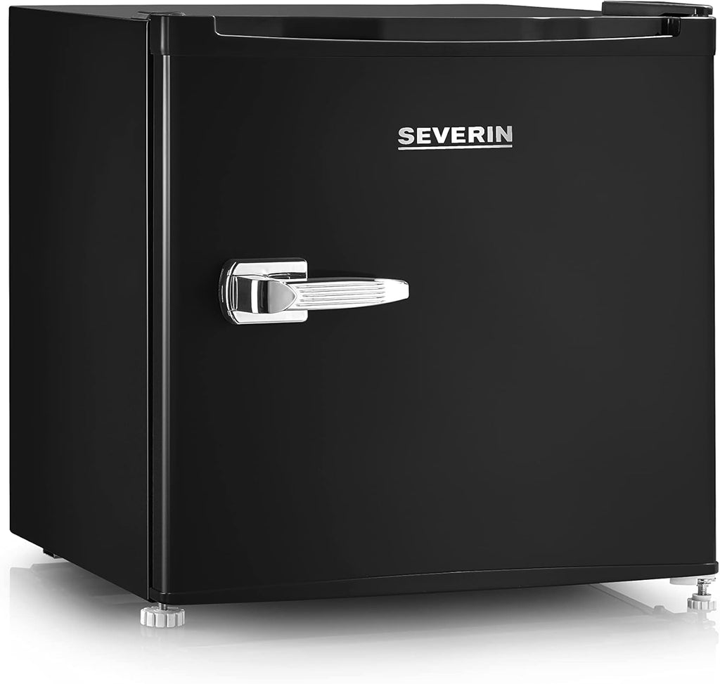 SEVERIN Mini Frigorifero/Congelatore Retrò (31 l), Congelatore piccolo, Minifrigo con controllo flessibile della temperatura, Frigo da tavolo, nero, GB 8880
