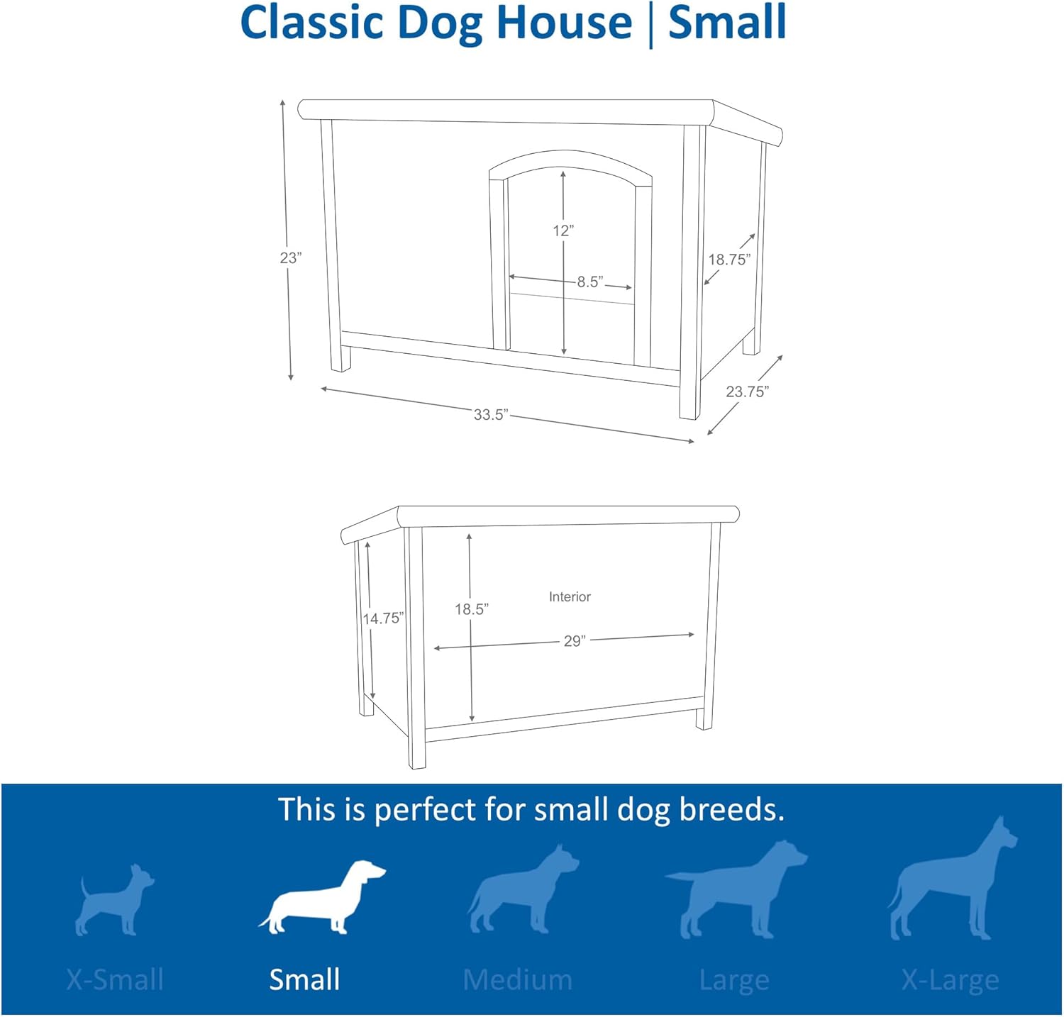TRIXIE Cuccia per cani natura Classic tetto piatto, resistente alle intemperie e apribile, S–M: 85 × 58 × 60 cm, marrone - 39551