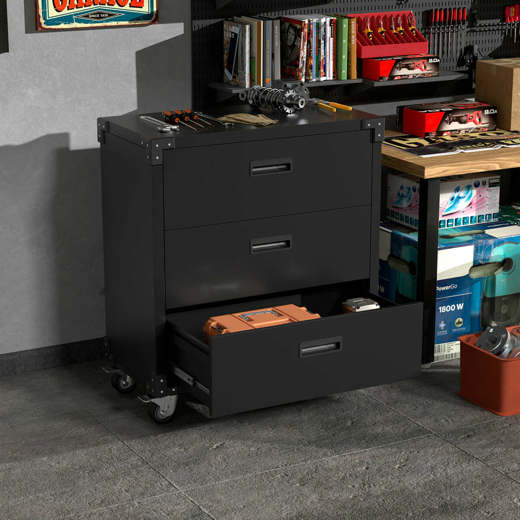 Carrello portautensili Fornorth 90x80x42cm con tre cassetti