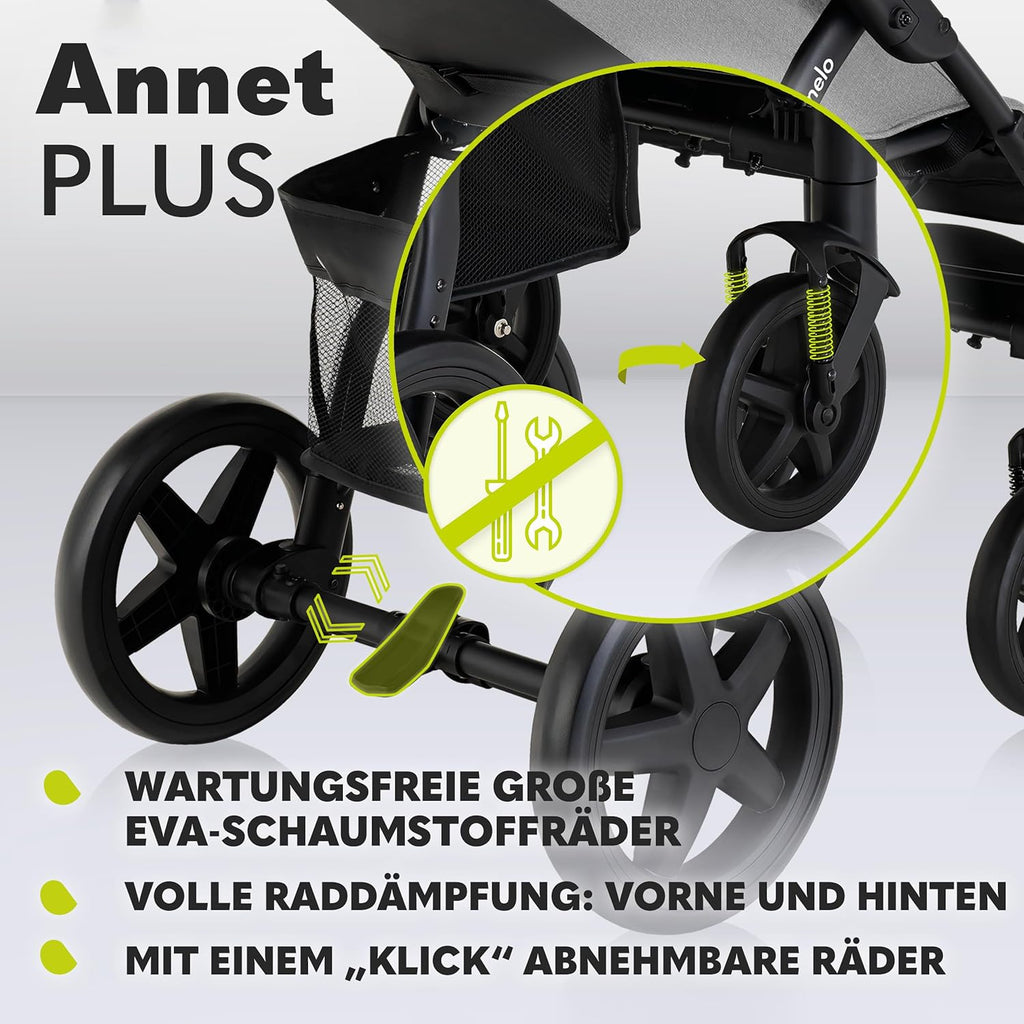 LIONELO Annet Buggy fino a 22 kg con funzione reclinabile, passeggino compatto richiudibile con accessori, ruote in schiuma EVA, zanzariera, coprigambe, portabevande, cestino (Golden Moments, Tour)