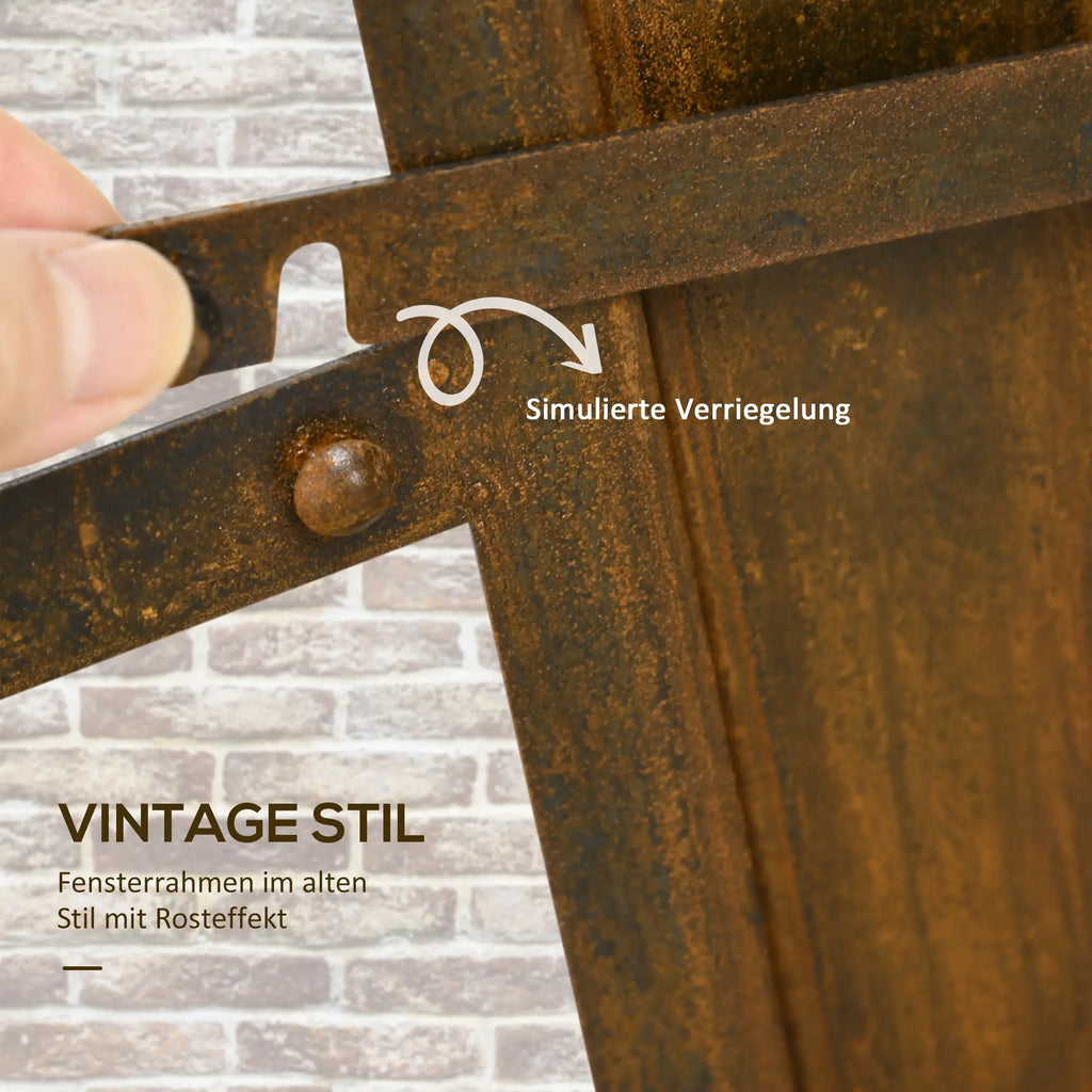 Outsunny Cornice finestra in stile vintage, resistente alle intemperie, decorazione da parete