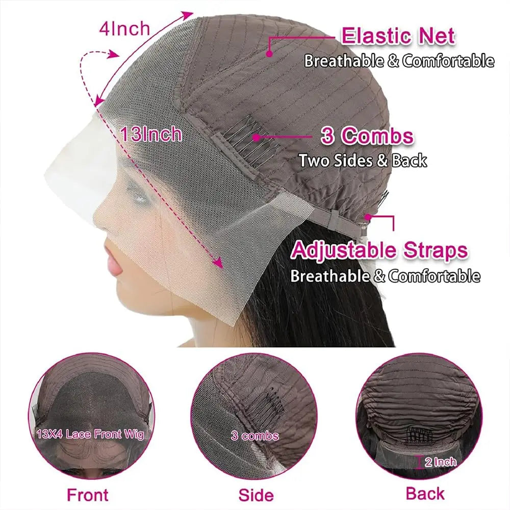 Parrucca frontale in pizzo con onde naturali brasiliane, capelli umani veri e baby hair