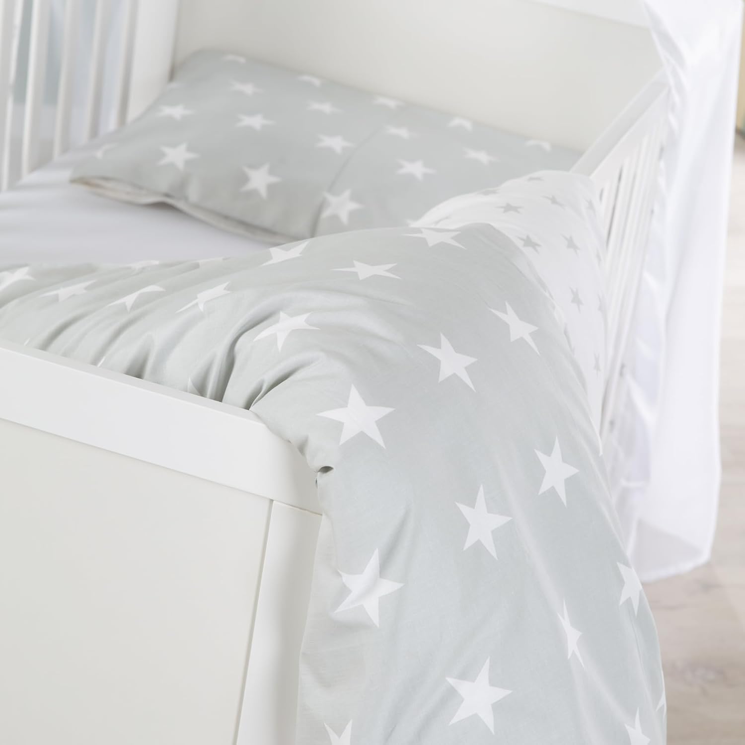roba Lettino combinato 70 x 140 - Lettino con sbarre regolabile in 3 altezze - 3 pioli rimovibili - Lettino trasformabile in letto junior - Legno color tortora