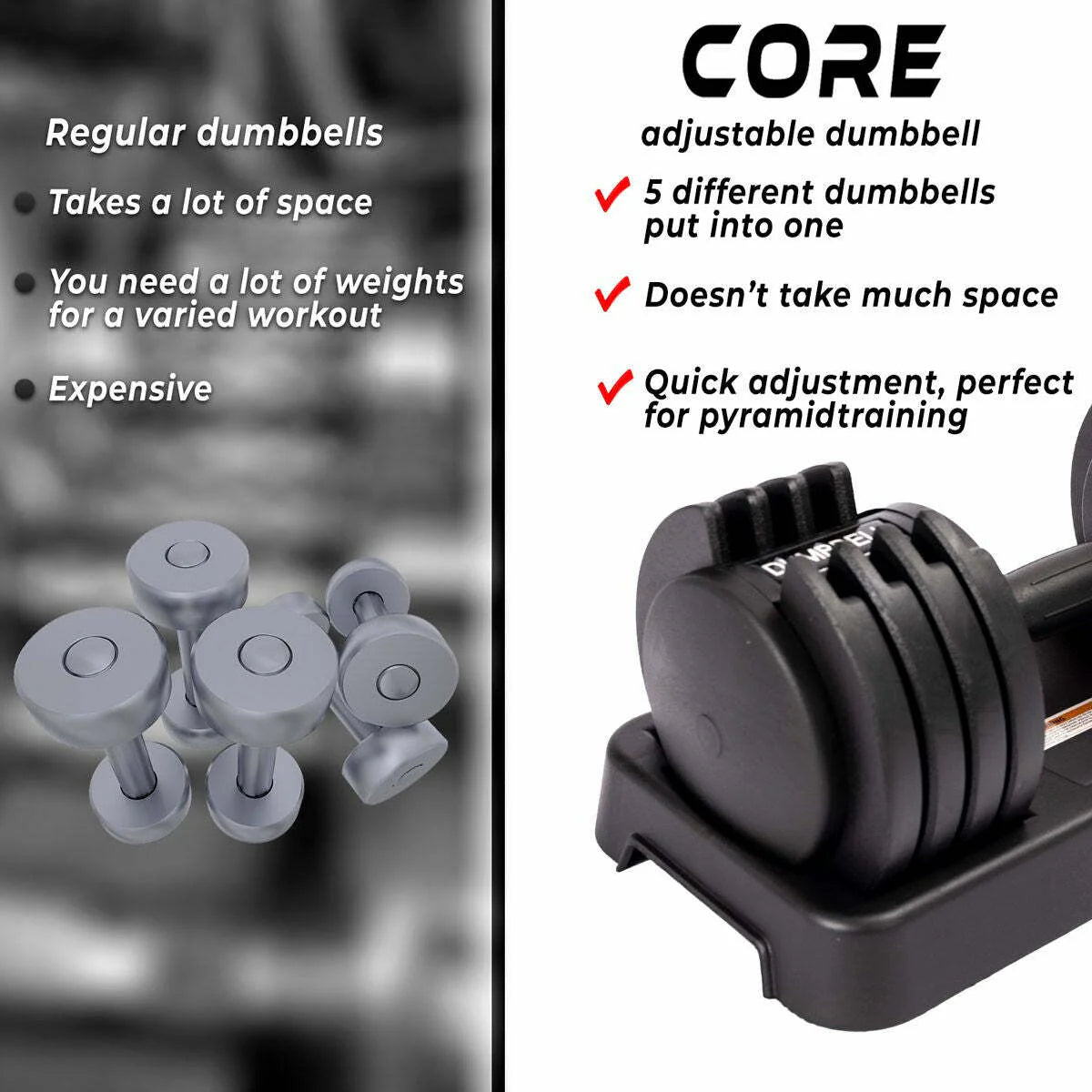 Core Verstellbare Kurzhantel 25 kg