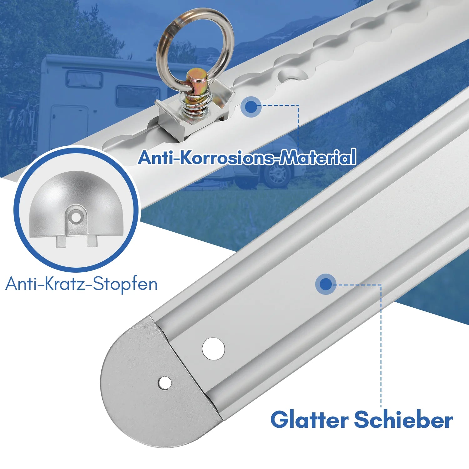 Sonnewelt Airlineschiene 4x 1m Aluminium für Wohnmobile und LKW