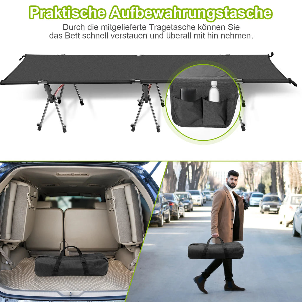 Sonnewelt Klappbett Campingbett  mit Tragetasche hhenverstellbar bis 150 kg