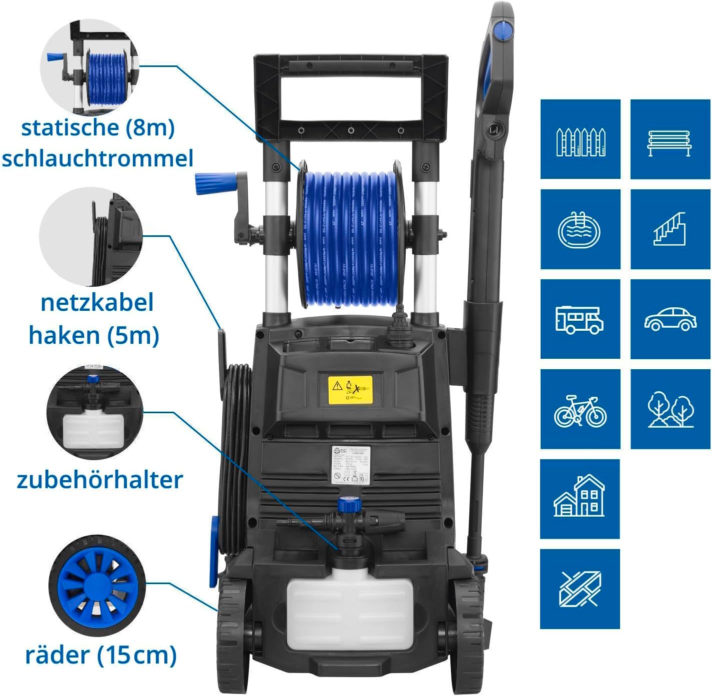 Idropulitrice AR Blue Clean e-4 TWINFLOW con sistema Dualtech (2500 W, 150 bar, 810 l/h)