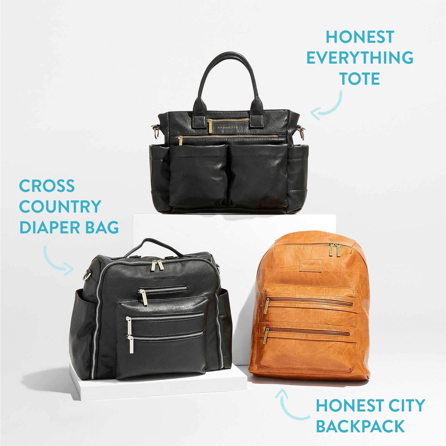 Honest Company Wickeltasche City Rucksack schwarz