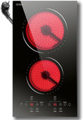 Piano cottura in vetroceramica a 4 zone, sensore touch, controllo autonomo, 60cm, 6000W, 9 livelli di potenza, cablato, senza spina