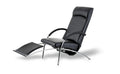 Poltrona relax Curve IP Design in pelle nera, struttura cromata